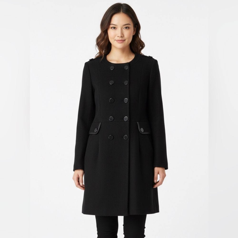 Comptoir Des Cotonniers Polanoco Military Wool Blend Black Jacket